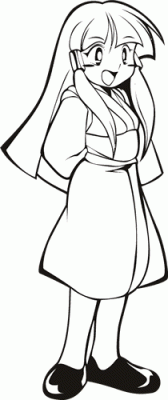 後ろで手を組んだまほろたん
